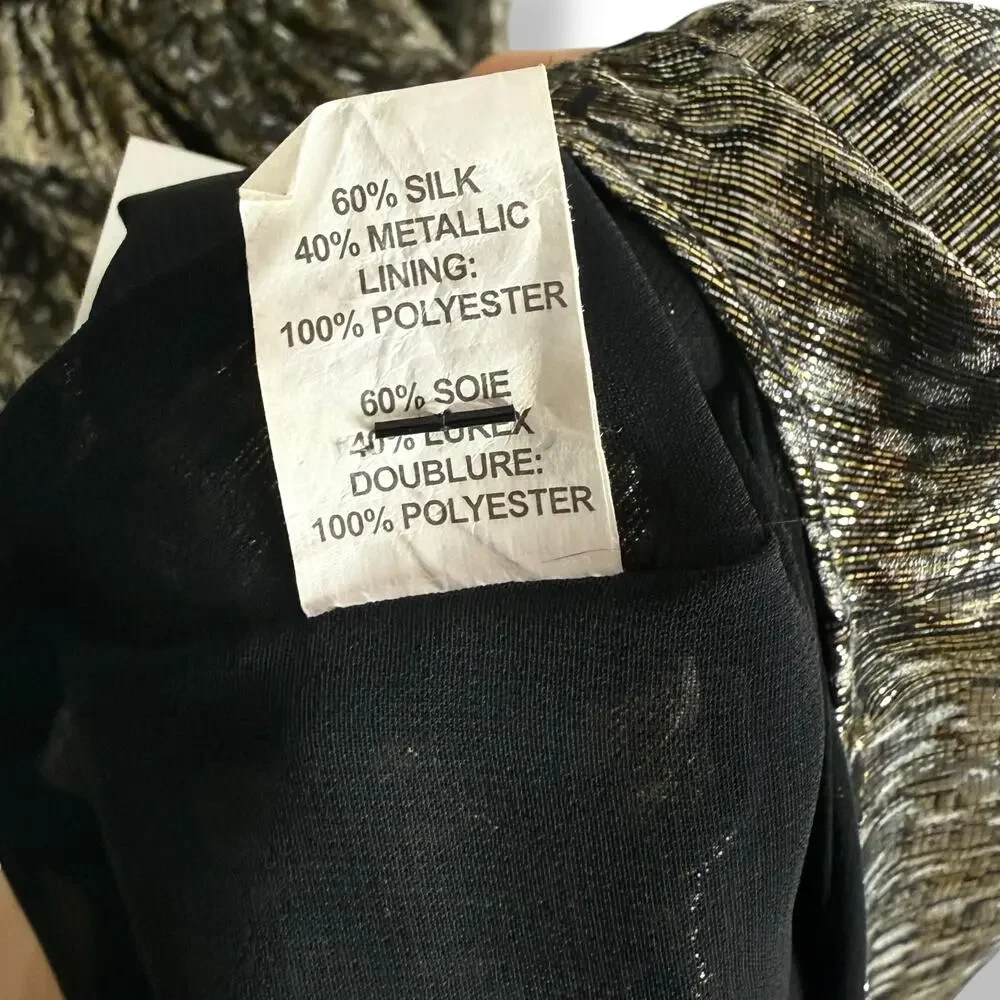 New w/Tags RAMY BROOK NEW YORK silk metallic snakeskin print evening dress gown - Picture 16 of 17